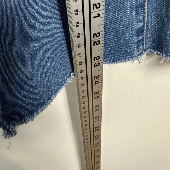 Mother Huffy Flood Jeans Blue Womens Size 27 Crop Flare Stretch Denim USA Made - Picture 13 of 14